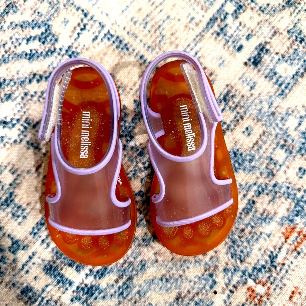 Mini Melissa Purple Sandals Chic Flip Flops